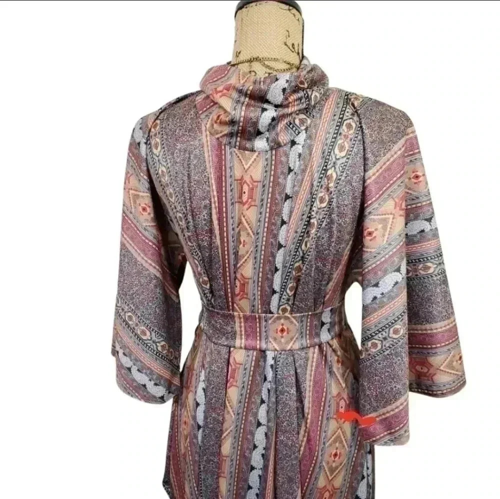Vintage 70s Handmade Pashmina print dress. With pockets - Picture 6 of 8